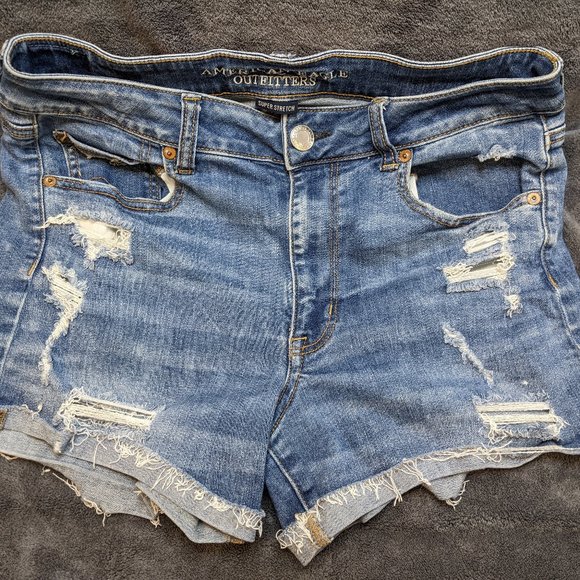 American Eagle Outfitters Pants - American Eagle Ripped Denim Shorts Distressed Skinny Fit Blue Jeans